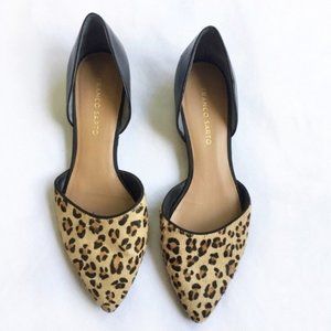 Franco Sarto cheetah calf hair flats